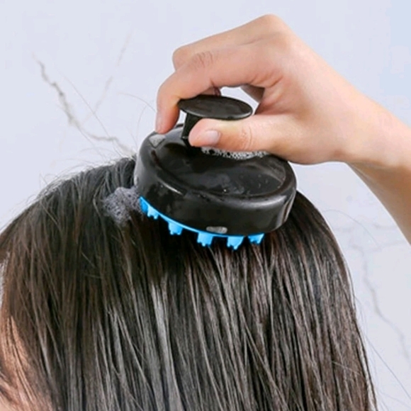 2pc Plastic Scalp Massager, Daily Two Tone Round Shampoo Massage Brush For Bathr - Picture 6 of 6